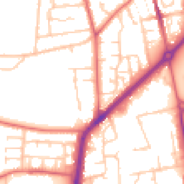 Daytime road noise heatmap for TS25 5DE