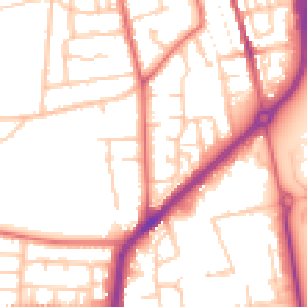 Daytime road noise heatmap for TS25 5DF