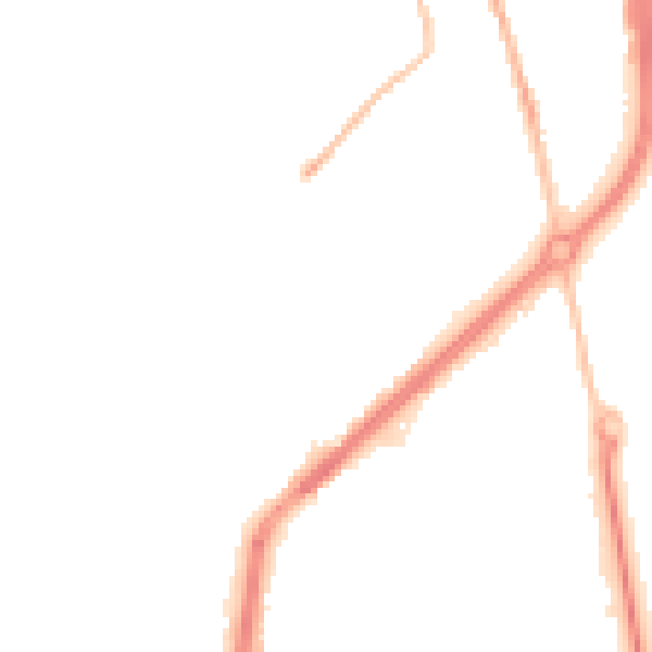 Night-time road noise heatmap for TS25 5DF