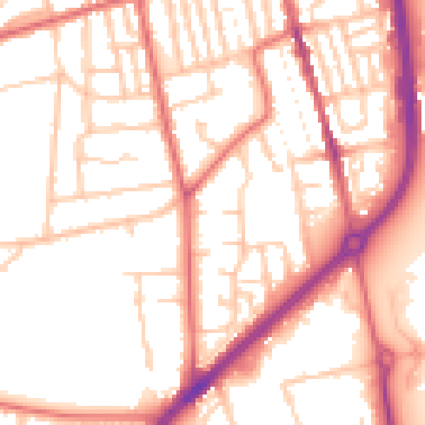 Daytime road noise heatmap for TS25 5DQ