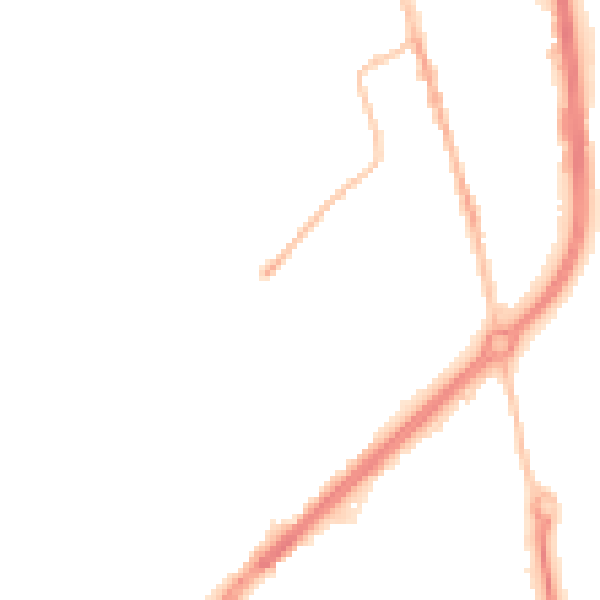 Night-time road noise heatmap for TS25 5DQ