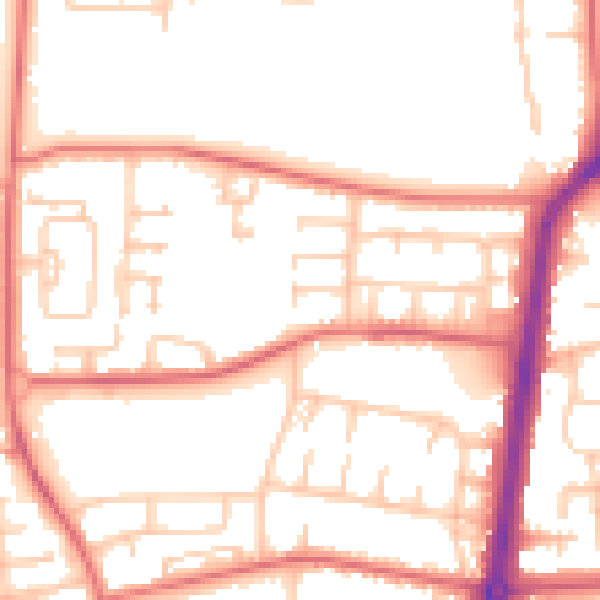 Daytime road noise heatmap for TS25 5EH