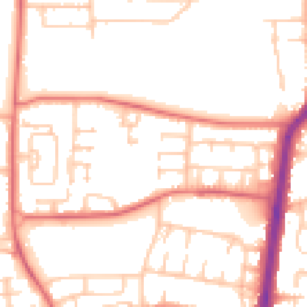 Daytime road noise heatmap for TS25 5EL