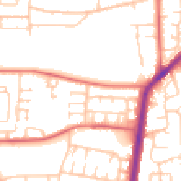 Daytime road noise heatmap for TS25 5ER
