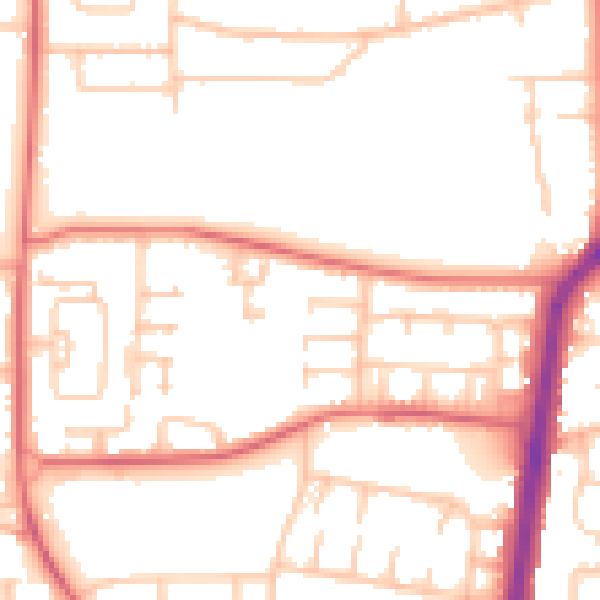 Daytime road noise heatmap for TS25 5EW