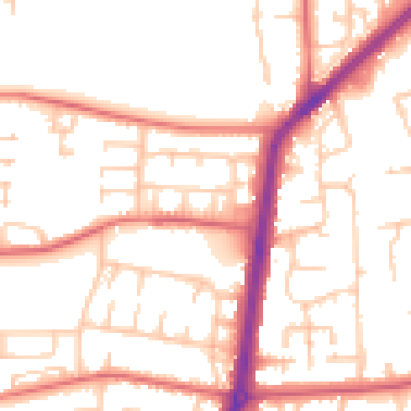 Daytime road noise heatmap for TS25 5EZ