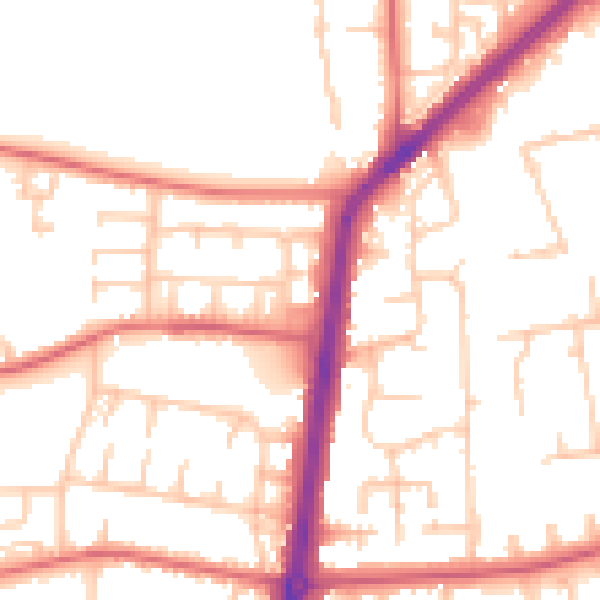 Daytime road noise heatmap for TS25 5HB