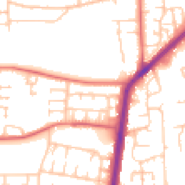 Daytime road noise heatmap for TS25 5HJ