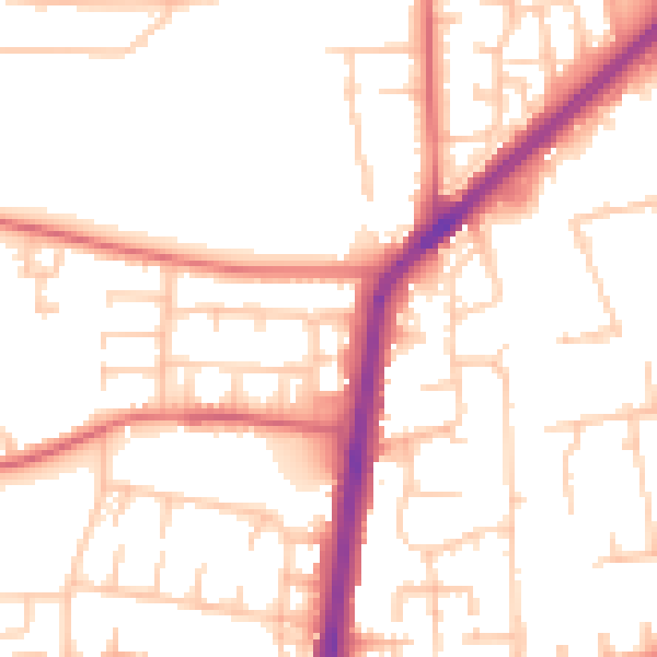 Daytime road noise heatmap for TS25 5HL
