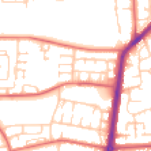 Daytime road noise heatmap for TS25 5HN