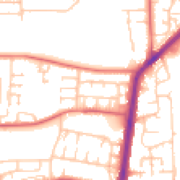 Daytime road noise heatmap for TS25 5HQ