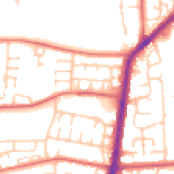 Daytime road noise heatmap for TS25 5HW