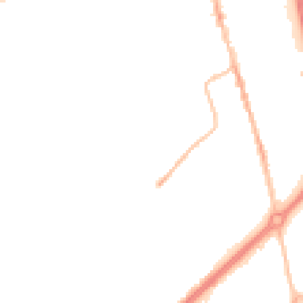 Night-time road noise heatmap for TS25 5LB