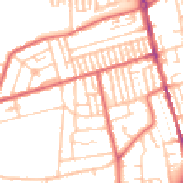 Daytime road noise heatmap for TS25 5LL