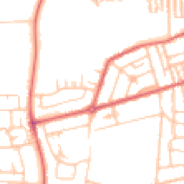 Daytime road noise heatmap for TS25 5PL