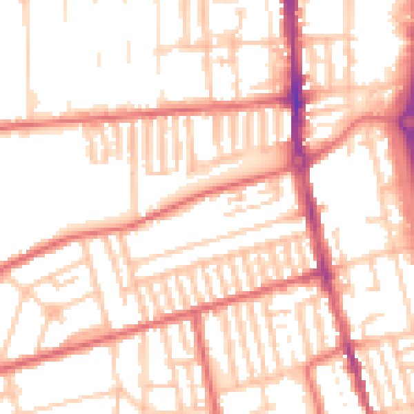 Daytime road noise heatmap for TS25 5QS