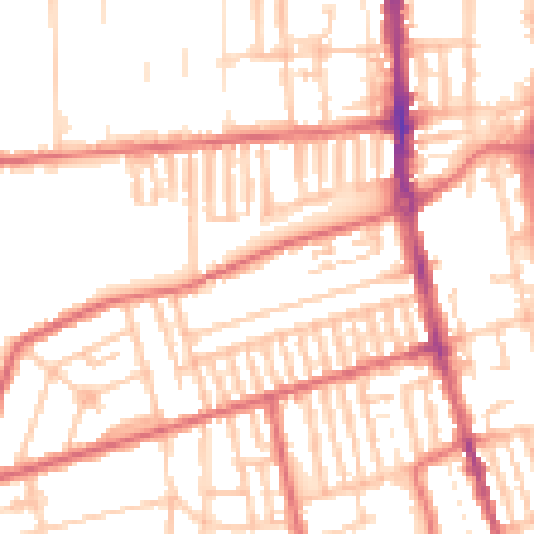 Daytime road noise heatmap for TS25 5QW