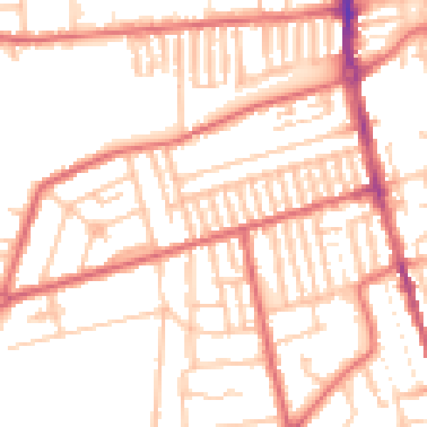 Daytime road noise heatmap for TS25 5RW