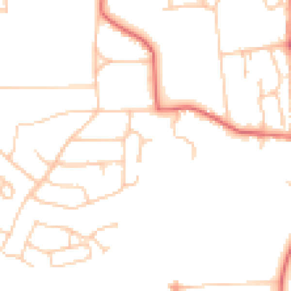 Daytime road noise heatmap for TS26 0AA