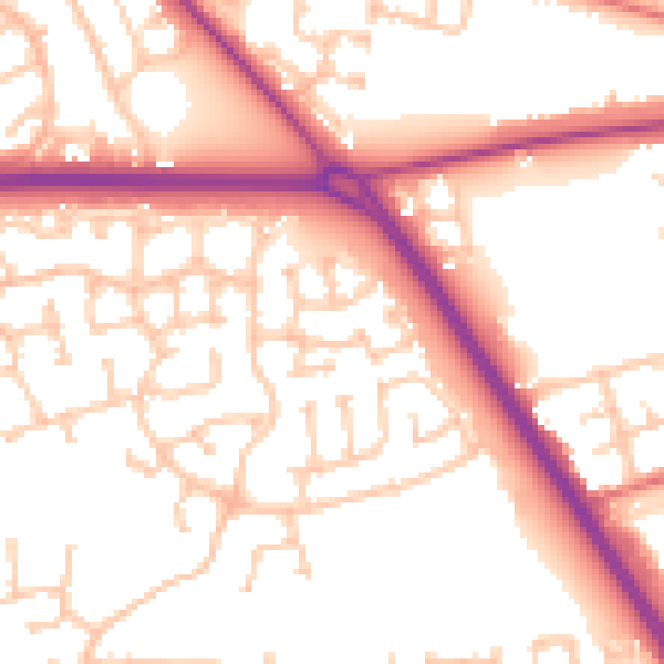 Daytime road noise heatmap for TS26 0AF