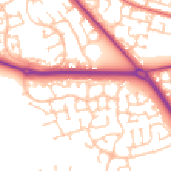 Daytime road noise heatmap for TS26 0BA