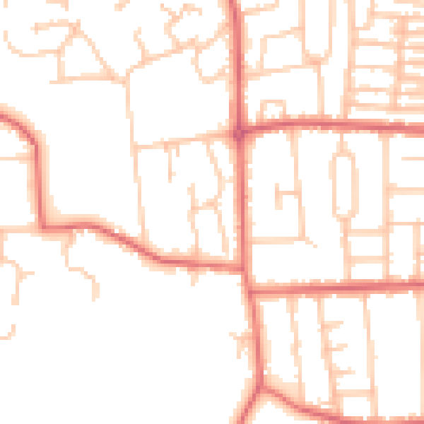 Daytime road noise heatmap for TS26 0BB