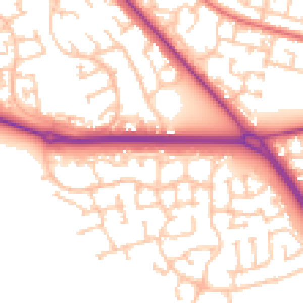 Daytime road noise heatmap for TS26 0BD