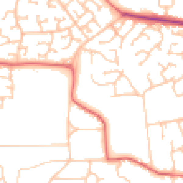 Daytime road noise heatmap for TS26 0DE