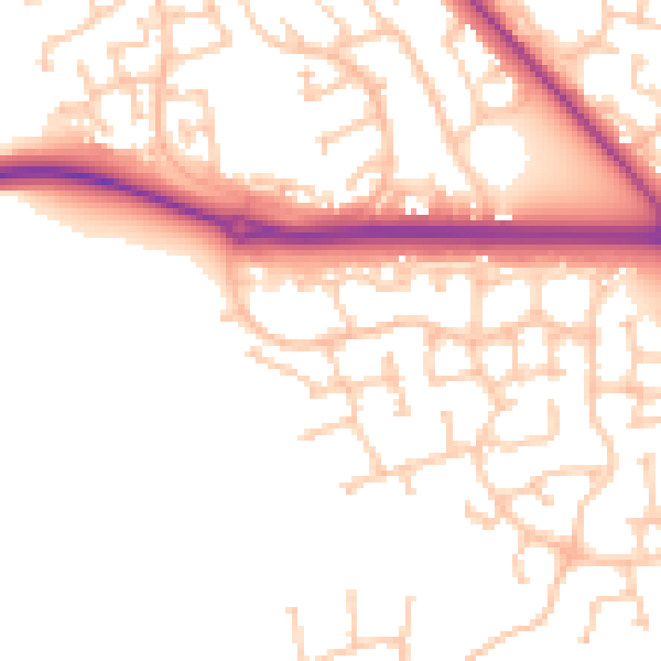 Daytime road noise heatmap for TS26 0DF