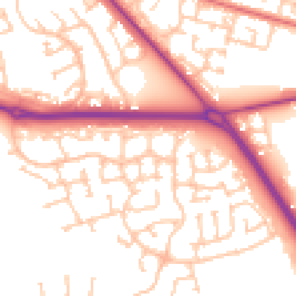Daytime road noise heatmap for TS26 0DG