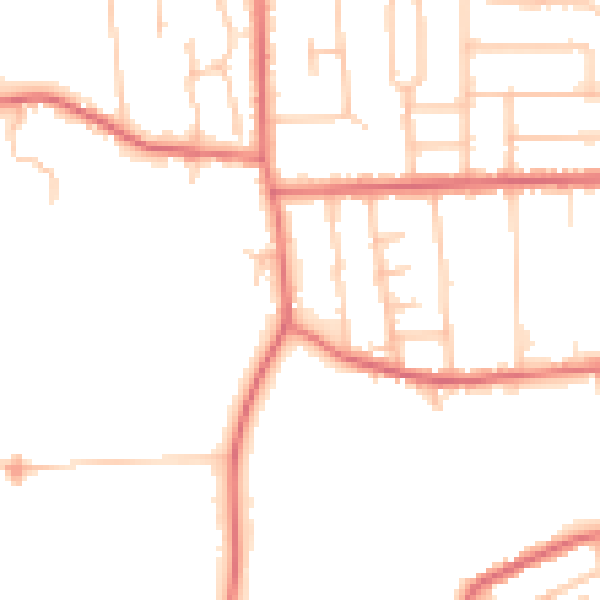 Daytime road noise heatmap for TS26 0DH