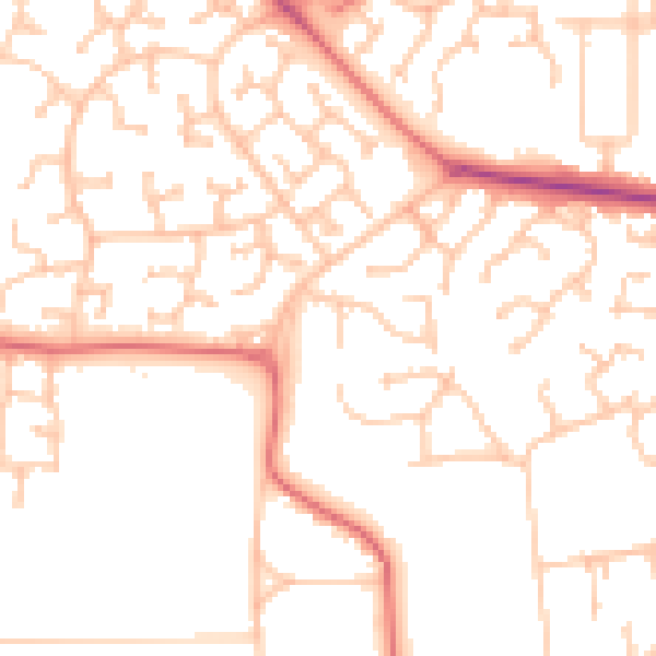 Daytime road noise heatmap for TS26 0EP