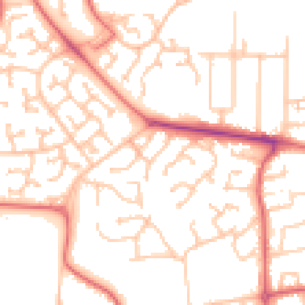 Daytime road noise heatmap for TS26 0EU