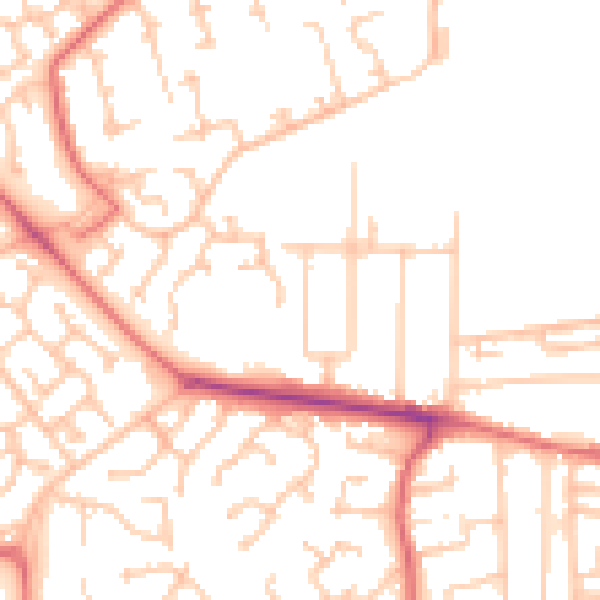 Daytime road noise heatmap for TS26 0JT
