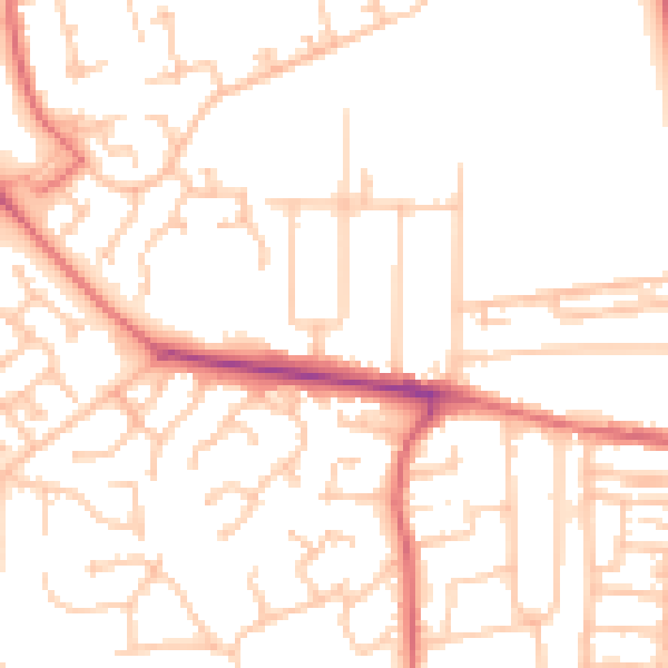 Daytime road noise heatmap for TS26 0JW