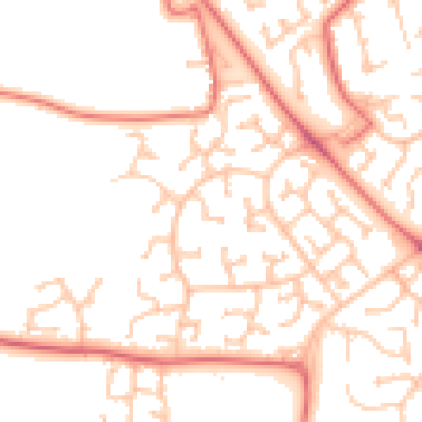 Daytime road noise heatmap for TS26 0PP