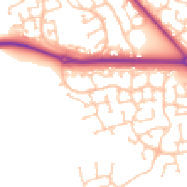 Daytime road noise heatmap for TS26 0QS
