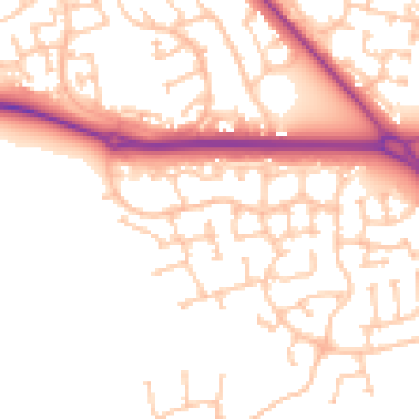 Daytime road noise heatmap for TS26 0QX