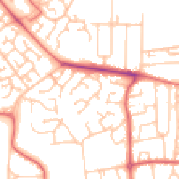 Daytime road noise heatmap for TS26 0RN