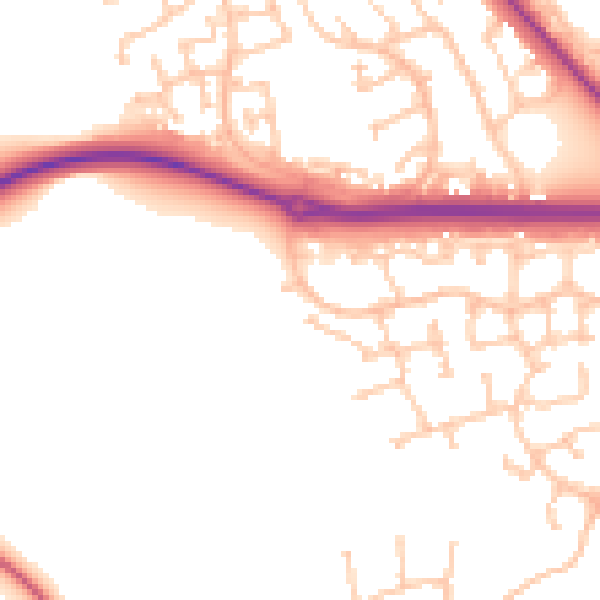 Daytime road noise heatmap for TS26 0RP