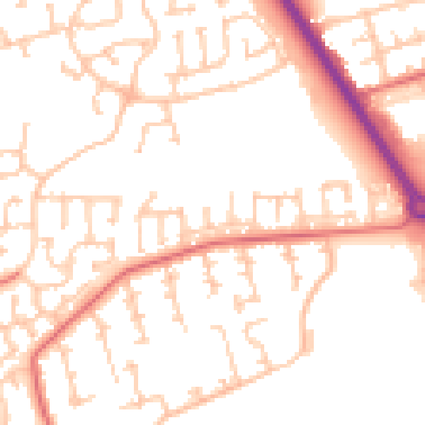 Daytime road noise heatmap for TS26 0SG