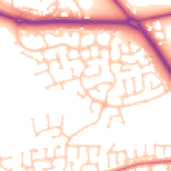 Daytime road noise heatmap for TS26 0WF