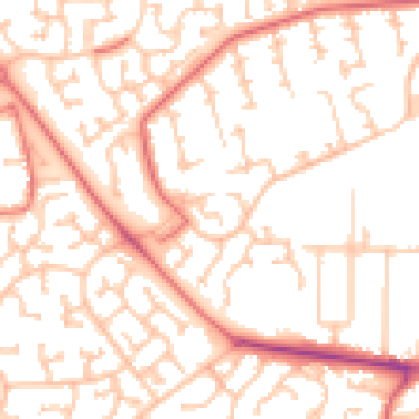 Daytime road noise heatmap for TS26 0XD