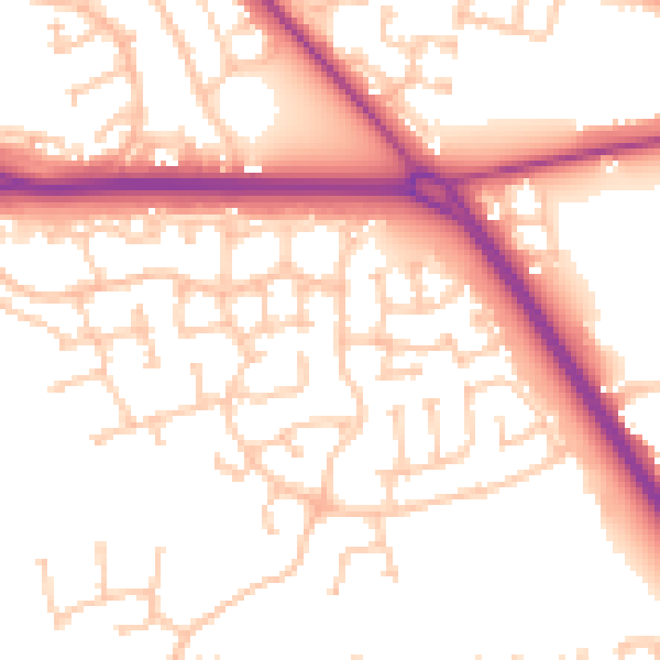 Daytime road noise heatmap for TS26 0ZD