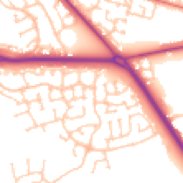 Daytime road noise heatmap for TS26 0ZE