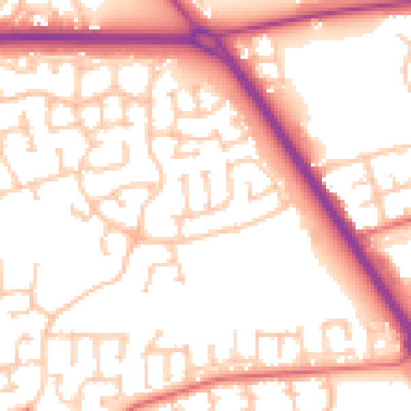 Daytime road noise heatmap for TS26 0ZJ