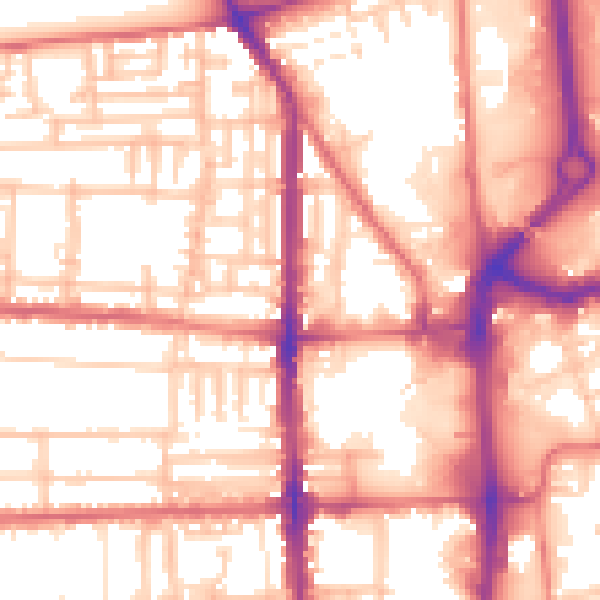 Daytime road noise heatmap for TS26 8AB