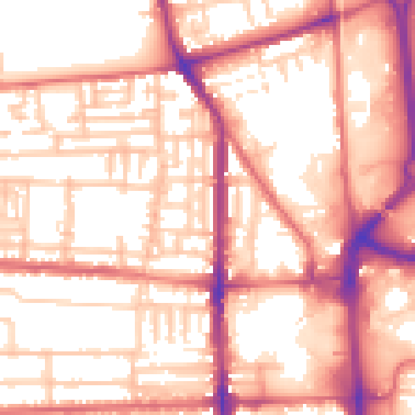 Daytime road noise heatmap for TS26 8AY