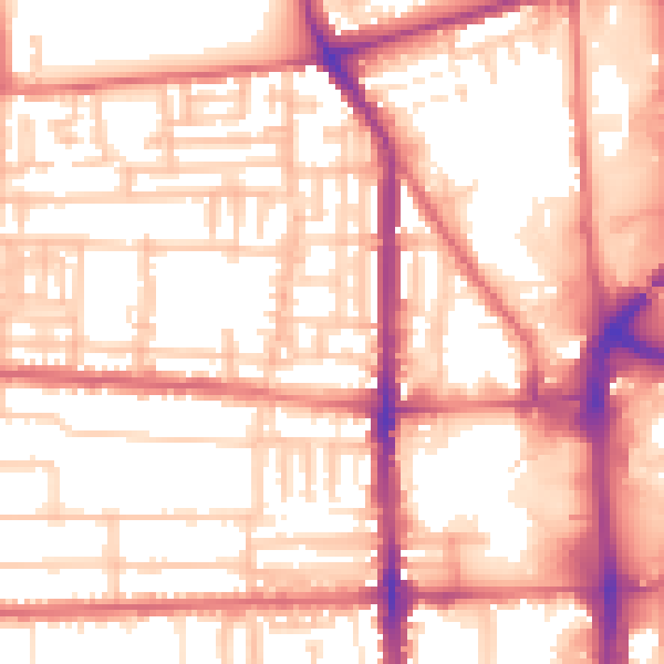 Daytime road noise heatmap for TS26 8AZ