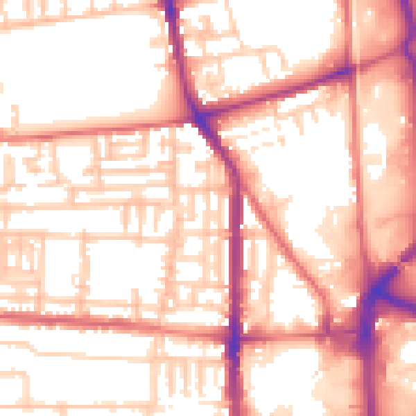 Daytime road noise heatmap for TS26 8BN